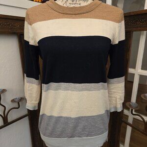 J. Crew Merino Wool Blend Striped Sweater, Sz M